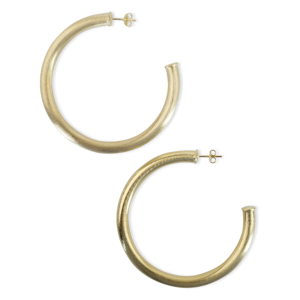 Buy 14k Solid Gold Hoop Earrings. 2.5 Inch Gold Hoop Earrings. Genuine Gold  Hoops. Online in India - Etsy